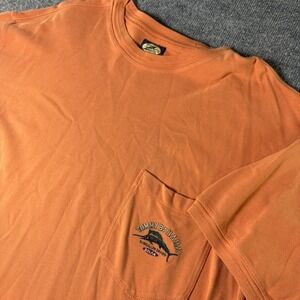 Vintage Tommy Bahama Relax Orange Pocket Tee L Made‎ In Canada 90s Y2K